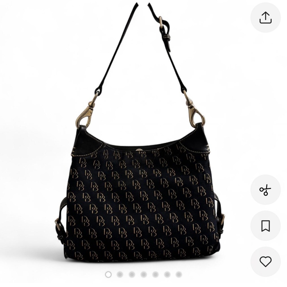 Dooney & Bourke Black/Tan Monogram Shoulder Bag - Picture 1 of 7